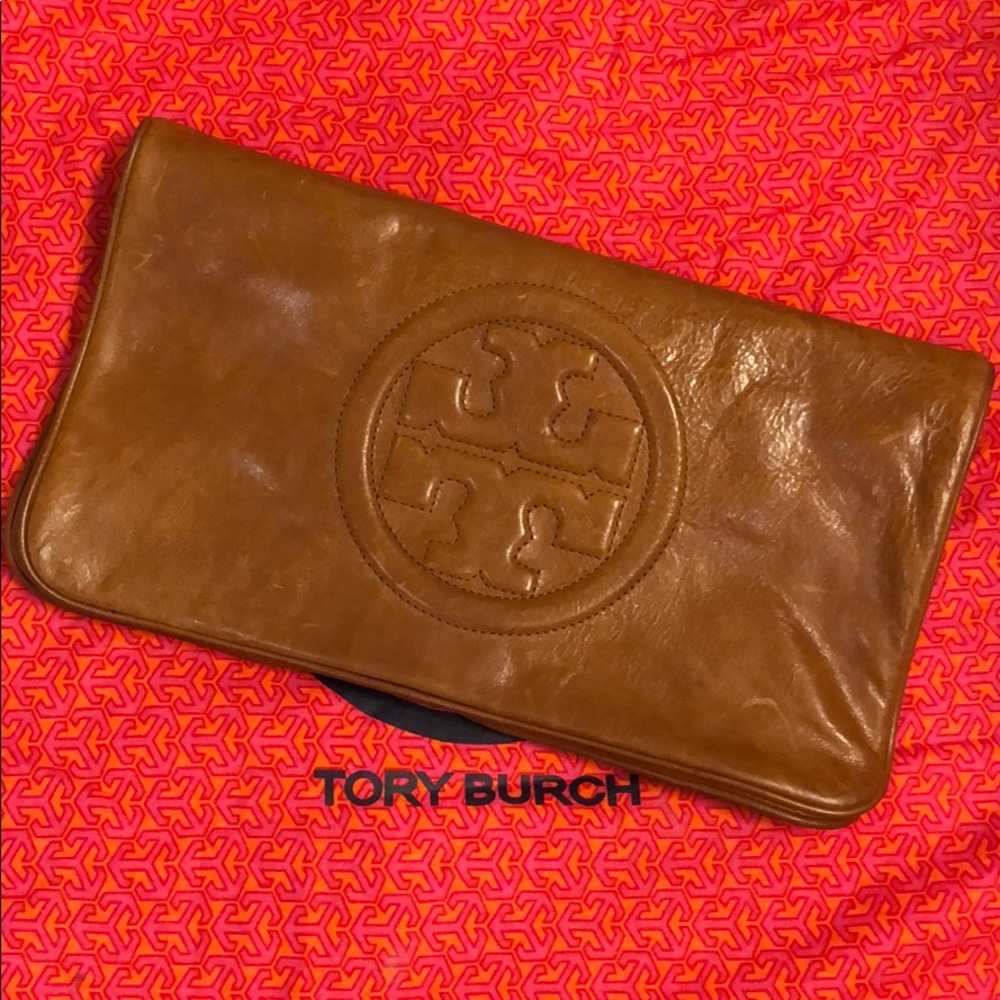 Fold over Leather clutch